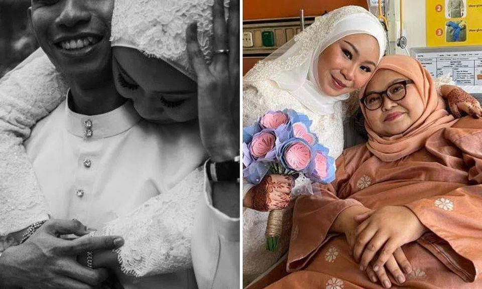 Dr Aqilah Faaiqah Haji Shamsuri and her then-boyfriend of two years tied the knot in Singapore General Hospital, where her mother was warded and in the presence of their immediate families. 
