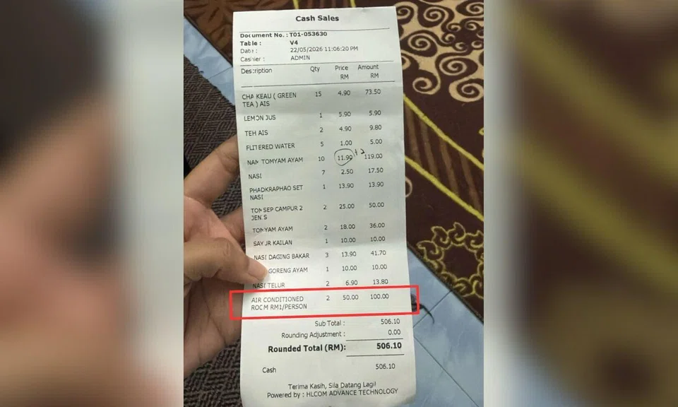 rm100 air conditioner surcharge malaysia restaurant