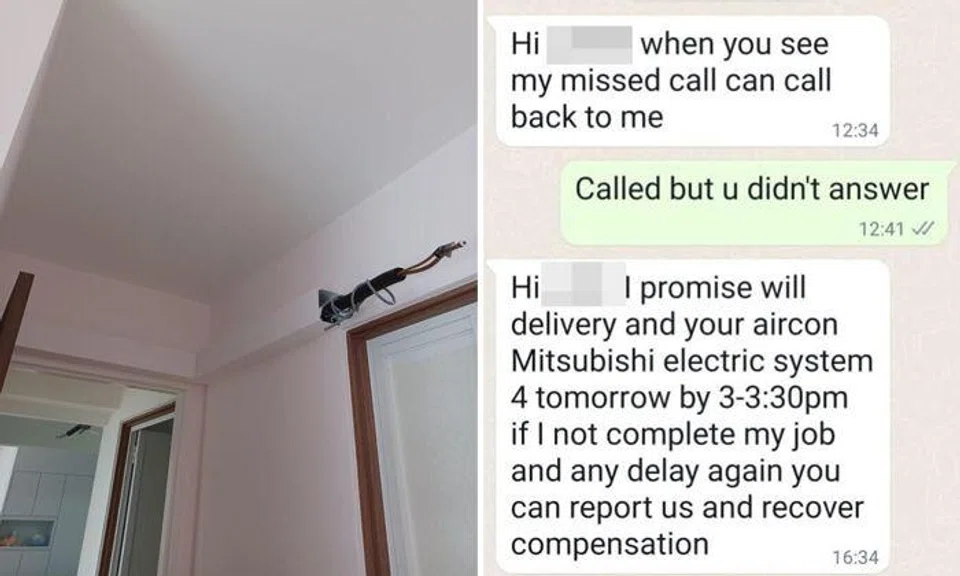 Air-con technician gets $3k deposit, but repeatedly fails to show up as he's 'very busy and has no time'