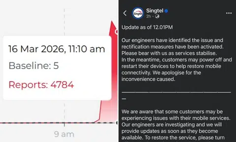 Thousands of Singtel users report service outage, telco activates ‘rectification measures’