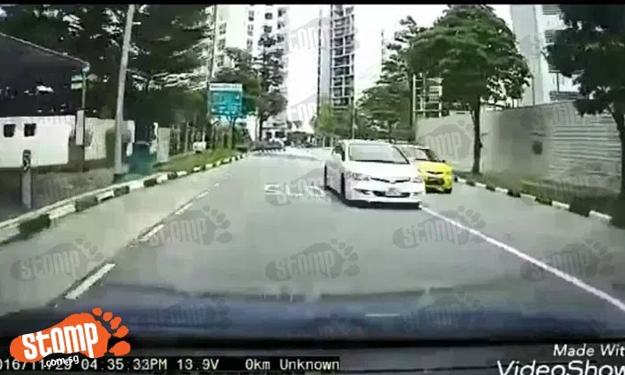 Watch how reckless driver cuts it close by driving in the middle of ...