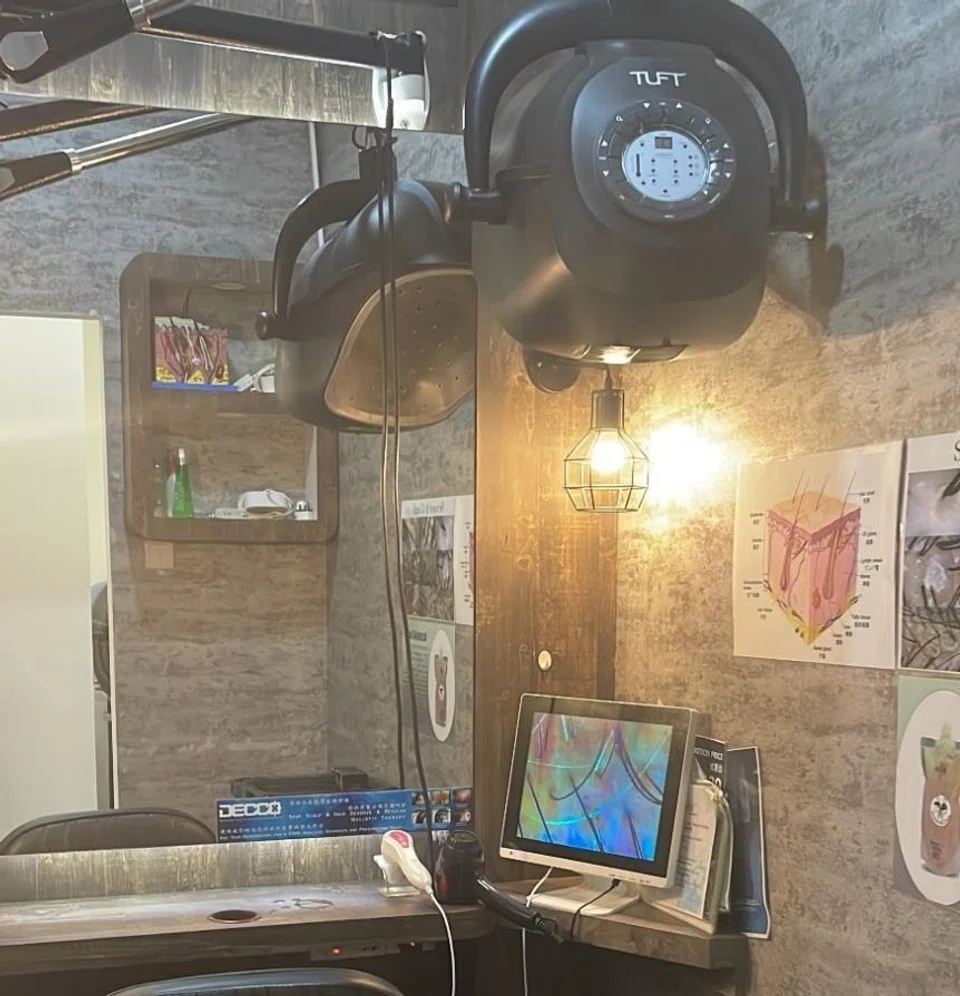 An example of the monitor and scalp scanner used by Hairfun Beauty in this photo taken on Oct 2, 2024.
