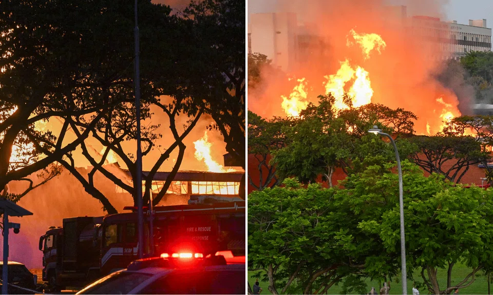 The fire, which involved building materials and office equipment, had engulfed three workshop units, according to SCDF. 