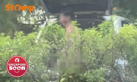 naked man sentosa carpark