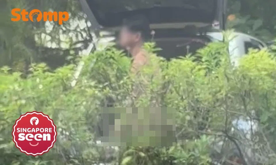 naked man sentosa carpark