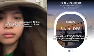TikToker in a Scoot-operated flight to Bali