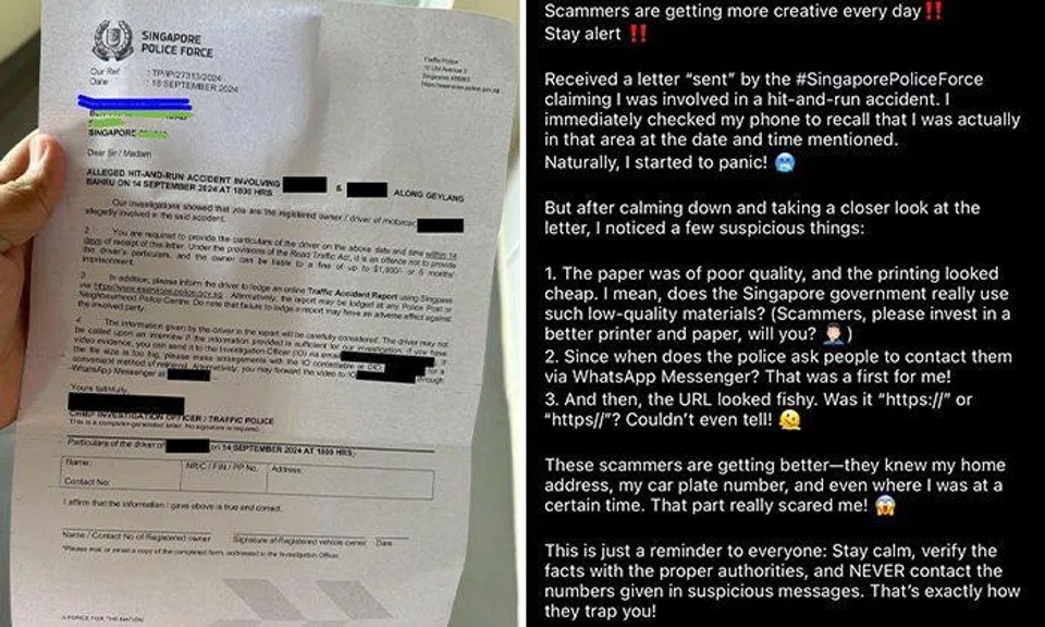 Car owner mistakenly thinks Traffic Police hit-and-run letter is a scam