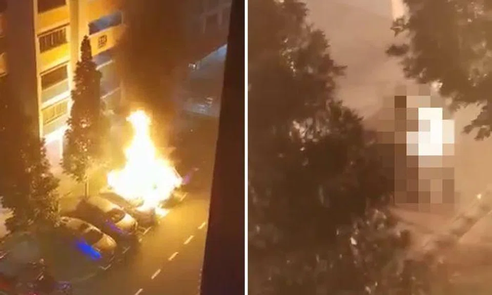 Man screams while engulfed in flames after car catches fire at Petir Road carpark