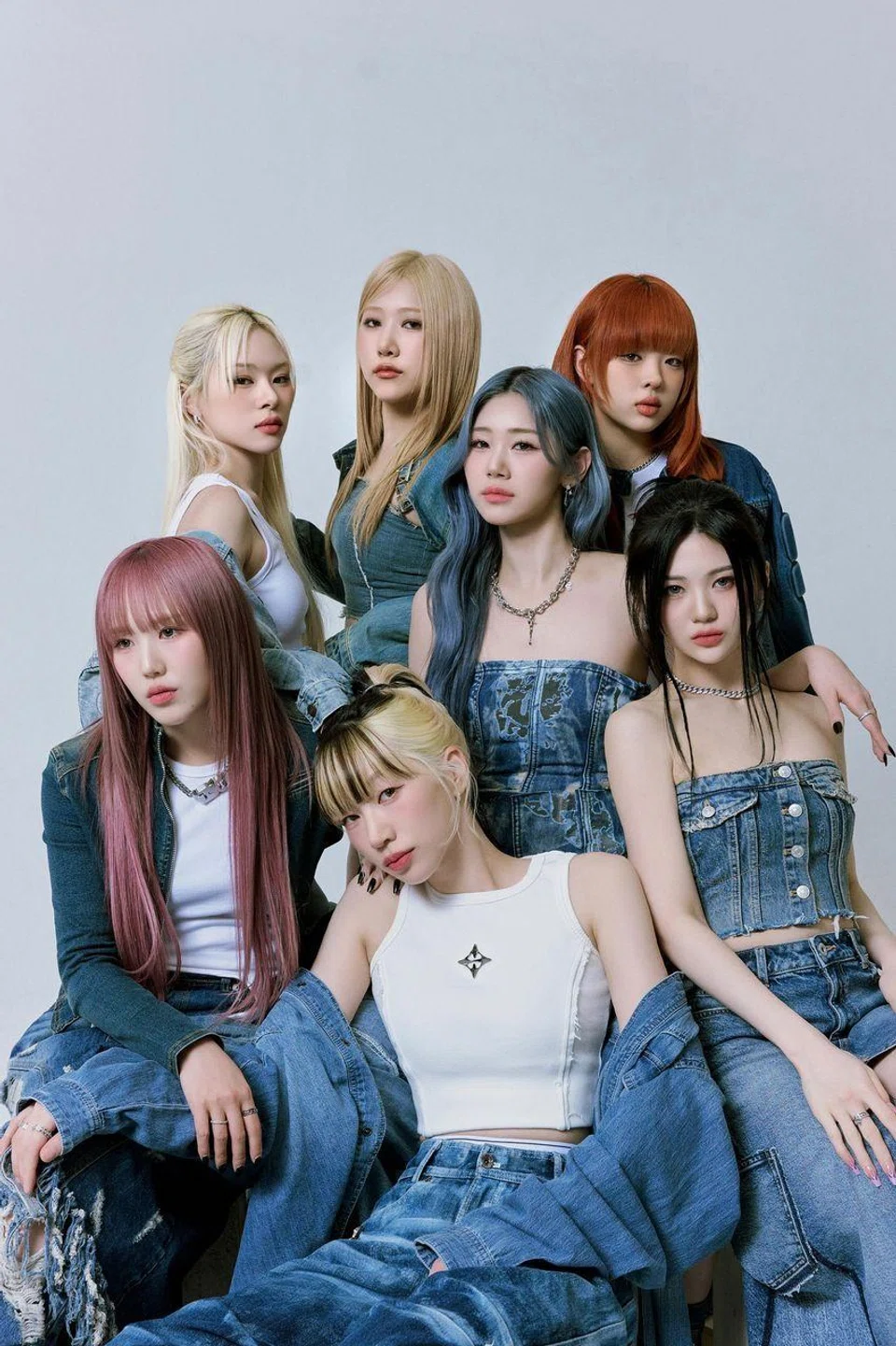 Members (top row, from left) Tatter, Cheche, Sowon, (middle row from left) Kyma, Lusher, Minah and (bottom) Bada from South Korean female dance crew Team Bebe.