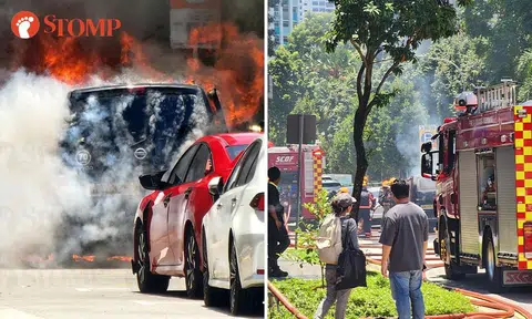 Van catches fire in Balestier, small explosions heard before SCDF puts it out