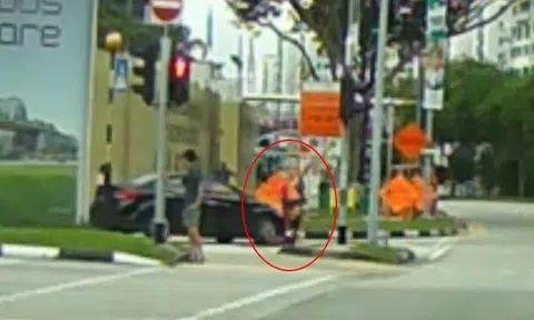 E-scooter rider sent flying with food package after getting hit by car at zebra crossing