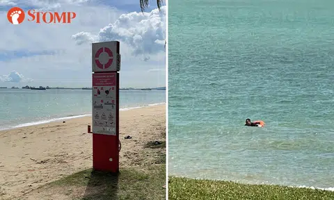 Man takes lifebuoy for 'casual swim' at East Coast Park: 'It is just not appropriate'