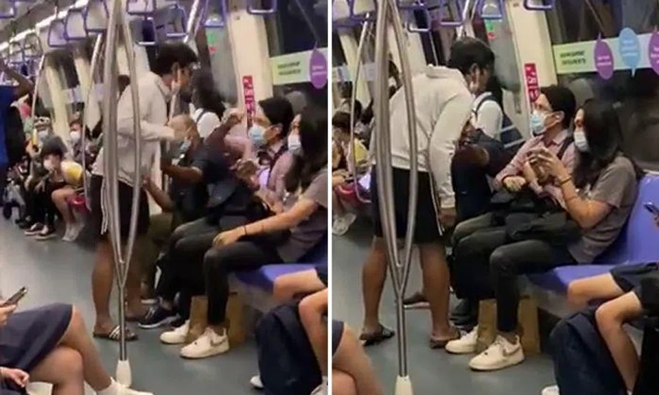 Commuter shouts at man on MRT train that he has 'agenda' and is 'a message from a god'
