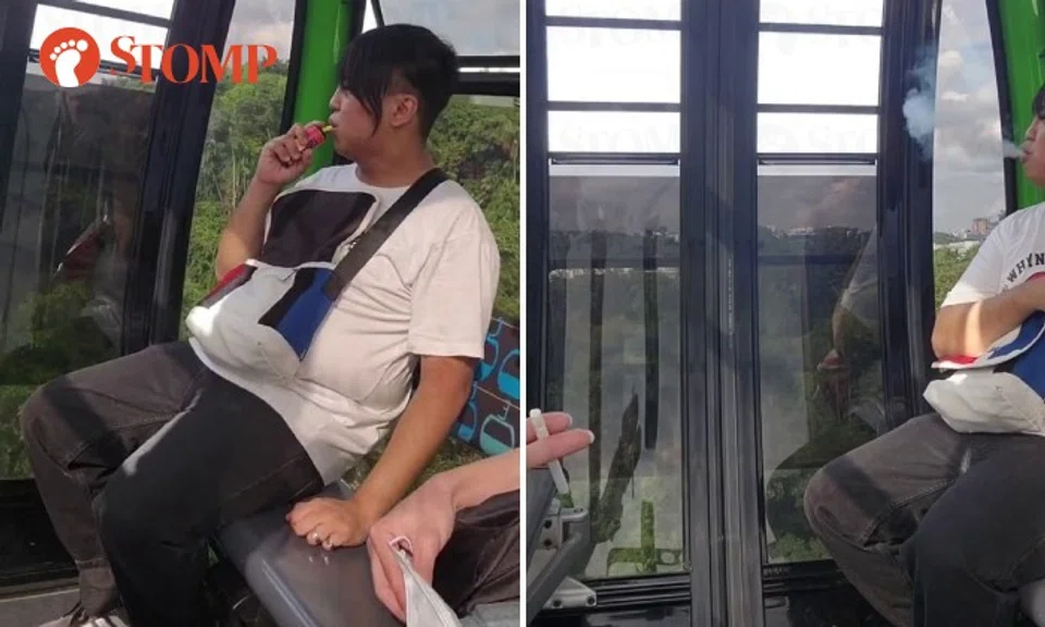 "In the video, it can be seen that his friend was vaping while he lit up a cigarette in the cable car," said the Stomper.