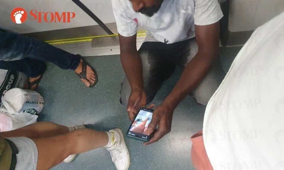 A man was caught on camera using his phone to take photos of female passengers on the train last week.