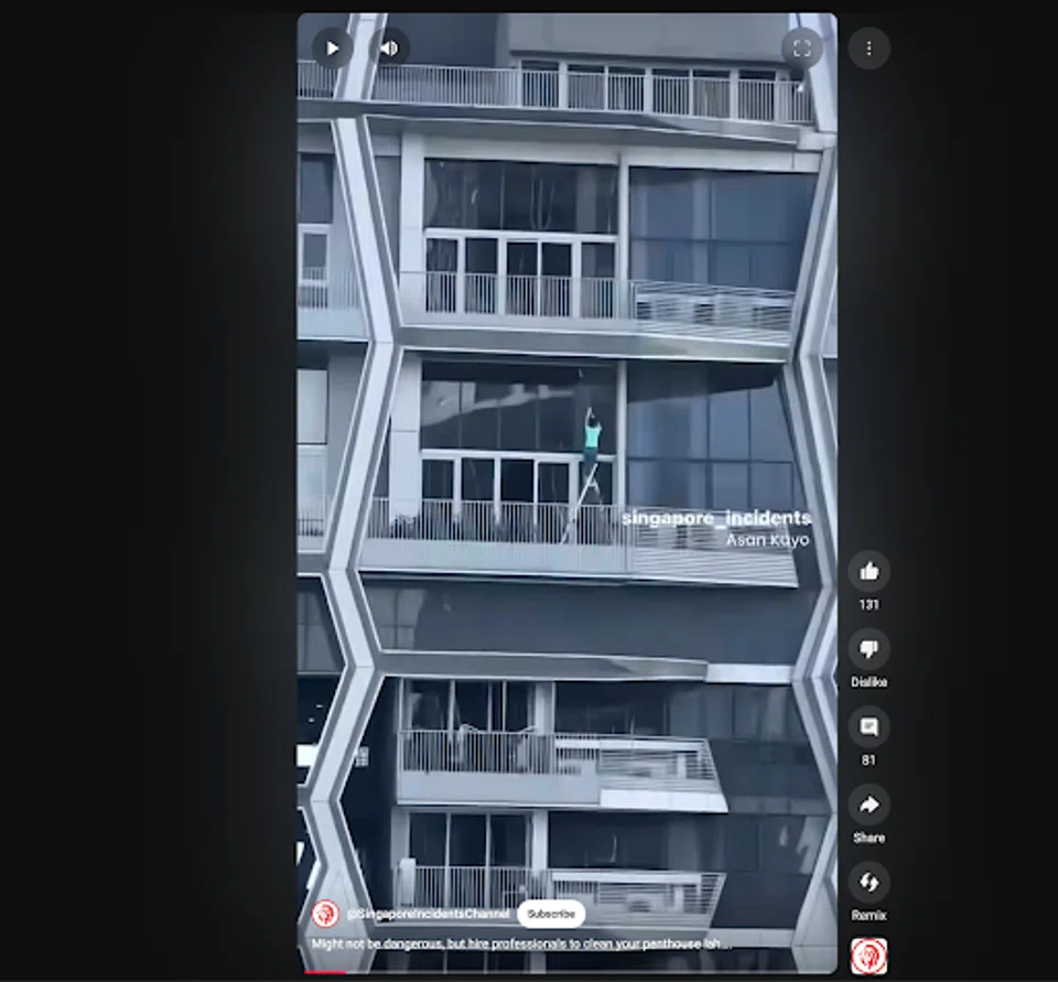 High anxiety for this window cleaner.