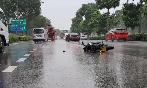 bike on road following hit and run accident
