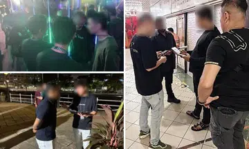 Nearly 100 people and about 35 public entertainment outlets, nightlife establishments, and food and beverage outlets were checked during a two-day raid.