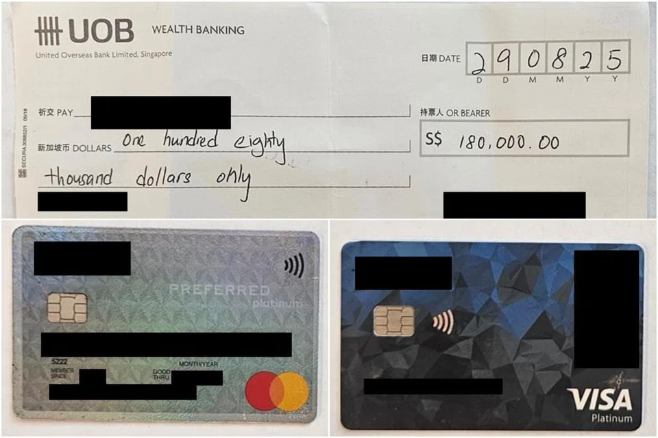 The suspect was found with a cash cheque and two unknown Malaysian UOB ATM cards.