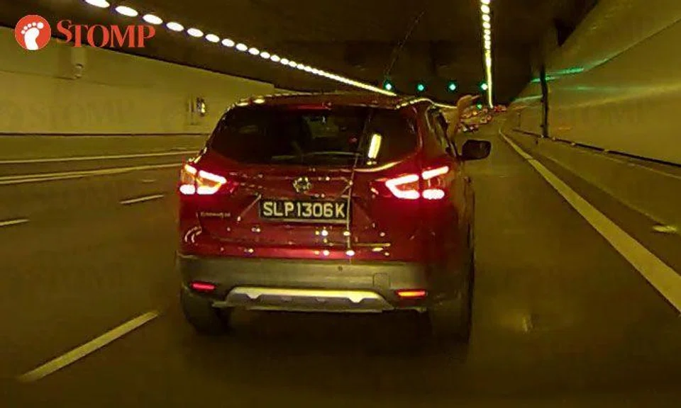 Driver makes 'vulgar' hand gesture after 'hogging' rightmost lane, jamming on brakes