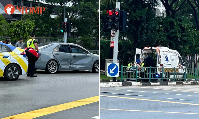 Woman, 45, taken to hospital after accident involving taxi and car in ...