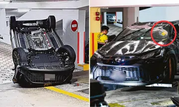 driver of car overturned woodlands carpark license probation plate p-plate kids tuition