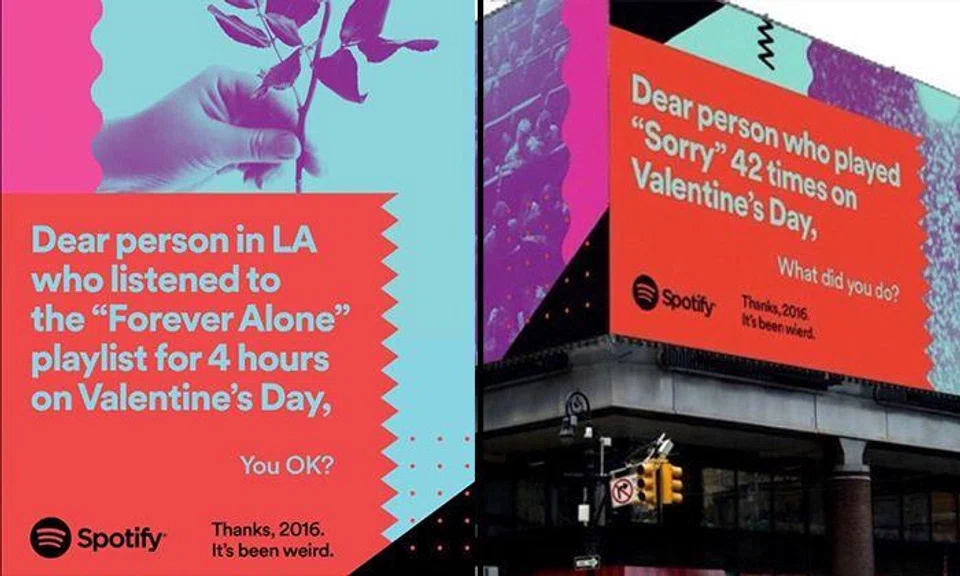 Spotify's "Thanks 2016, it's Been Weird" ad campaign is brilliant