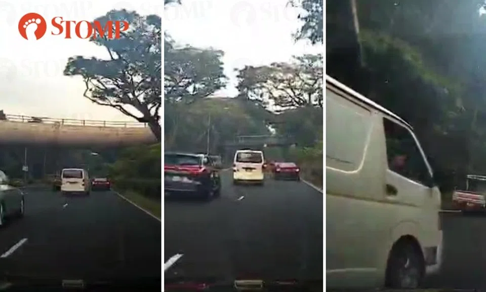 Toyota van driver flashes middle finger at motorist who 'alerts' him ...