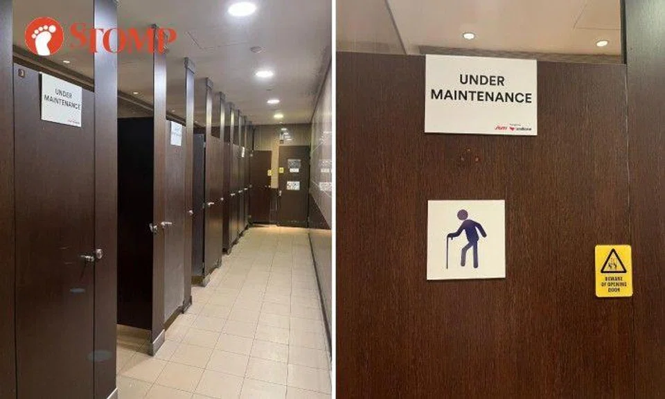 Toilet stall "under maintenance"