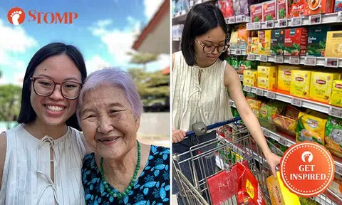 Nurse using her CDC vouchers to buy groceries for old folks' home residents to celebrate SG60