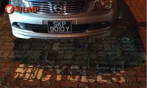 Another goondu driver asking to be fined for parking in motorcycle lots