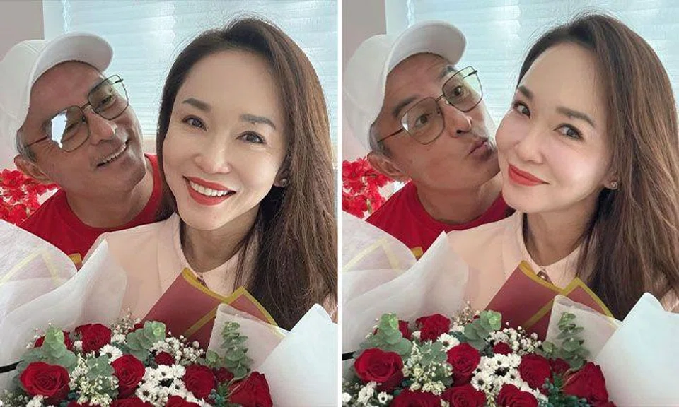 Actors Christopher Lee and Fann Wong celebrated their 15th wedding anniversary on Sept 29. PHOTO: FANNAIAIWONG/INSTAGRAM