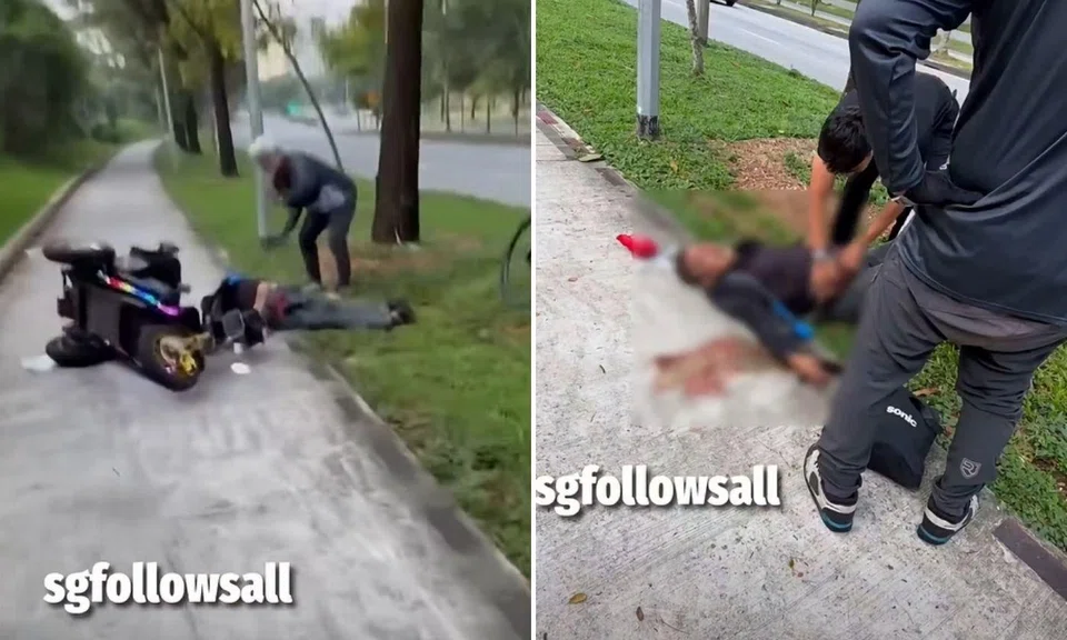 pma rider taken to hospital after speeding and overturning in yishun