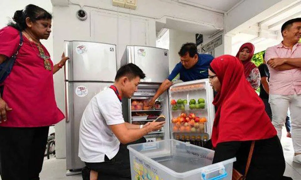 These two fridges are placed at Tampines Street 43 for residents to donate food to their needy neighbours