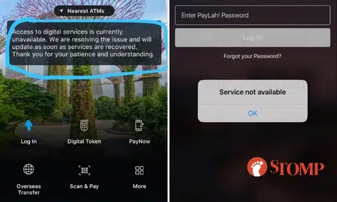 Man forced to look for cash when he can't use PayLah! to pay for meal due to DBS outage