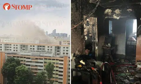 6 taken to hospital, including SCDF firefighter, after PMD catches fire in Woodlands HDB flat