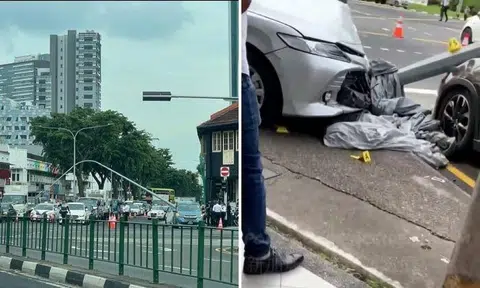 Stomper Watson shared photos of the aftermath, showing a lamp post fallen across Lavender Street.