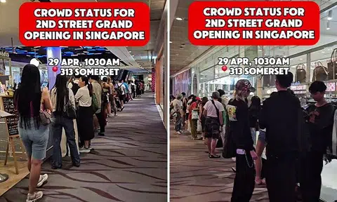 Fashion lovers form snaking long queue for opening of Japanese thrift store at 313@somerset