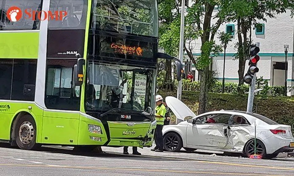 Eight taken to hospital after accident involving bus and car at Hougang junction