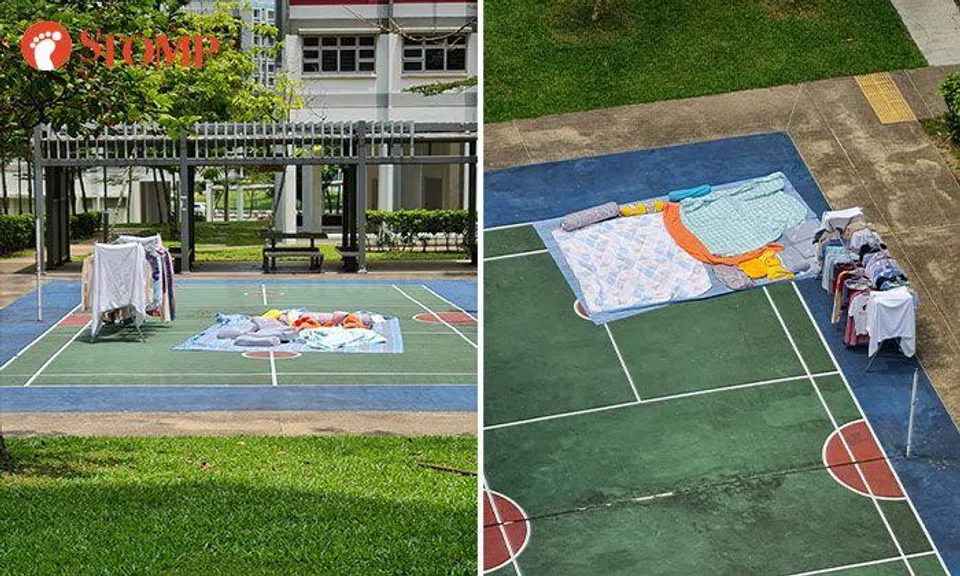 CCKTC on the lookout for Bukit Batok resident who has been hanging laundry at badminton court