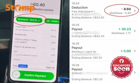 The Stomper alleged that when passengers disputed the fee, Grab would refund the passengers and deduct some of his earnings instead.