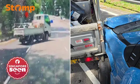 PHV crashes into lorry cutting cross 3 lanes 'recklessly' at Holland Road: 'I could not stop in time'