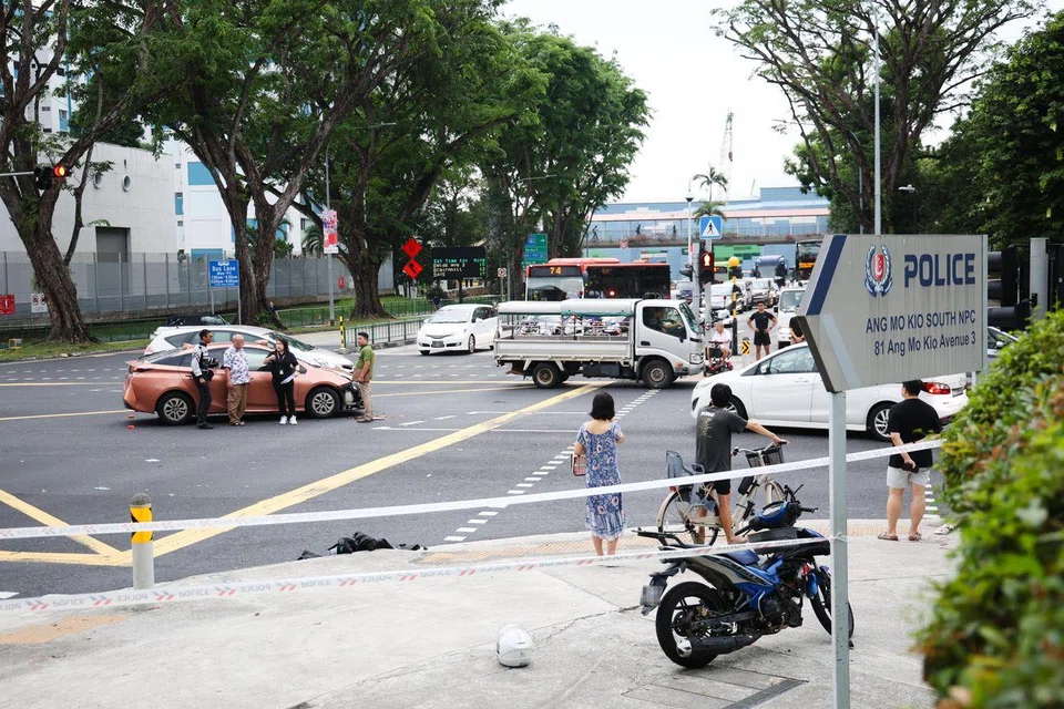 A male motorcyclist, 64, was taken conscious to Tan Tock Seng Hospital after the accident.