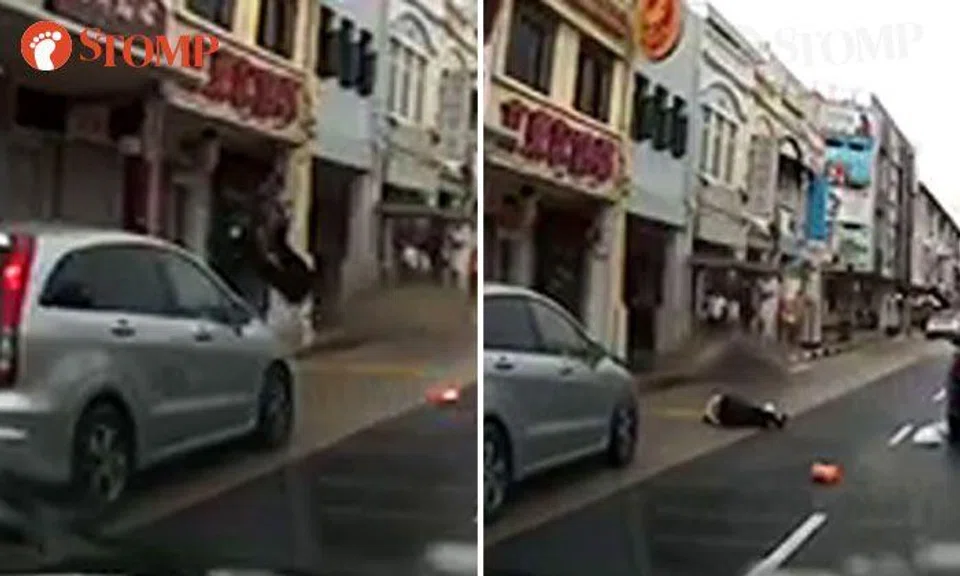 Female jaywalker taken to hospital after getting hit by car along East Coast Road