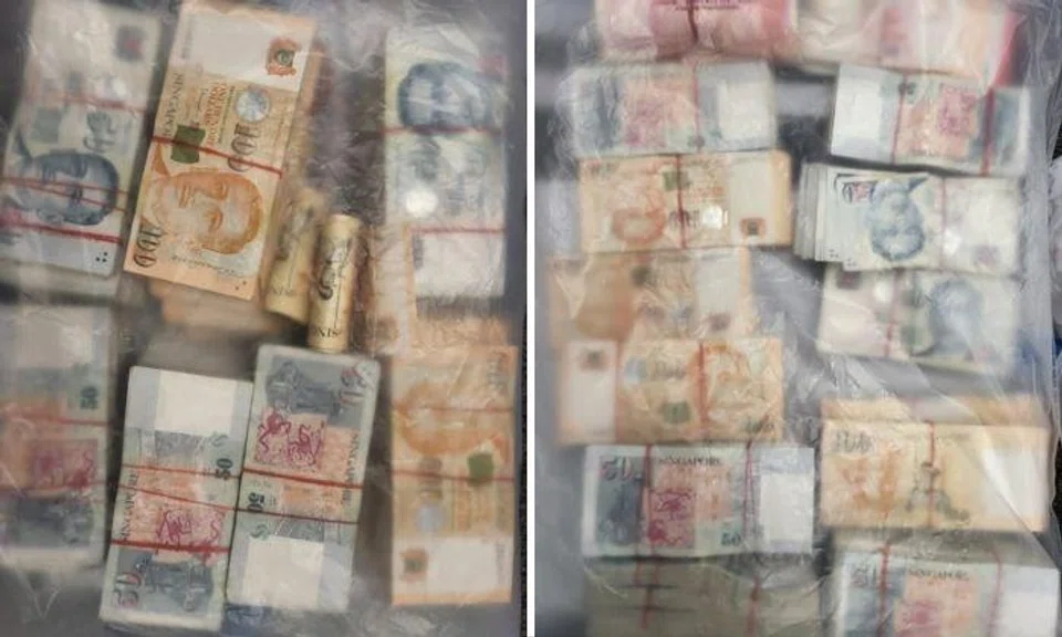 Cash amounting to more than $430,000 were seized as case exhibits.