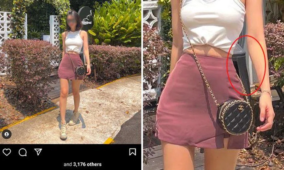Netizen calls out S'pore influencer for Photoshop fail that left chair warped