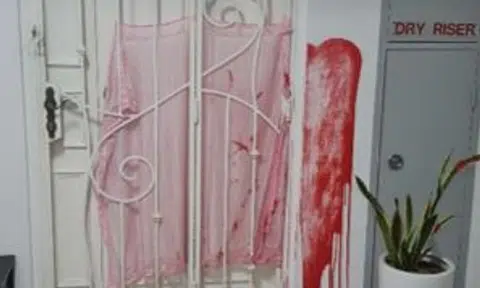 Sembawang unit splashed with red paint, man arrested for loanshark harassment