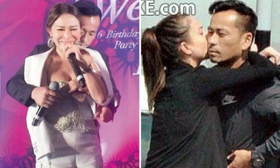 Alvin Chau and Heidi Chan (left) and with his mistress, Mandy Lieu (right).