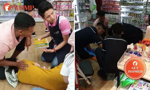 Passer-by and Daiso staff rush to woman's aid after she collapses at Tampines 1 store