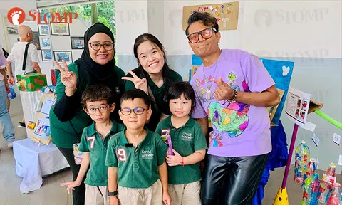 Preschoolers' doodles become singer's stage outfit at Boon Lay eco-festival